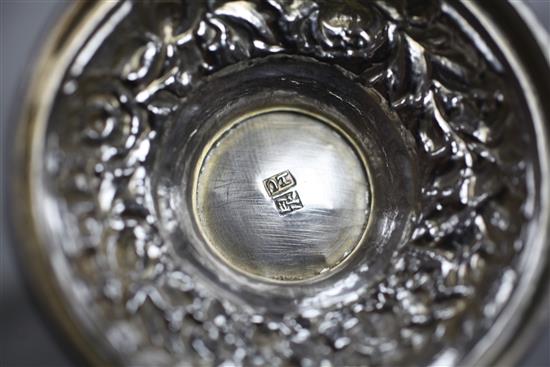 A mid 19th century Chinese Export silver christening mug by Leeching, Canton, (c.1840-c.1870), 5.5 oz.